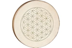 Sonic Energy Ocean Wave Drum – Sea Drum 16 Pollici – Suono delle onde per meditazione, yoga, viaggi sonori, percussioni – Ocean drum con due pelli – Quercia del Siam, marrone (WD16FOL)