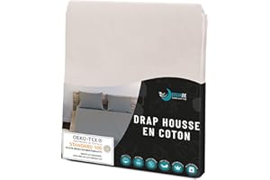 Dreamzie - Drap Housse - 80x160-100% Jersey Coton Certifié Oeko Tex - Beige - Drap Housse 80x160 Enfant