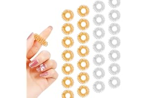 TONYG-P 40 Stück Massageringe für Finger Akupressur Finger Massage Ring Anti Stress Wellnessmassage zur Entspannung Jugendliche Erwachsene Angst Stressabbau (20 Gold + 20 Silber)