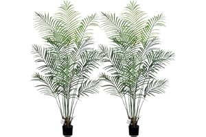 Leflos 165cm Palmera Artificial Dypsis Lutescens, Plantas sólo para Interior con 15 Troncos Desmontables, 2 Piezas