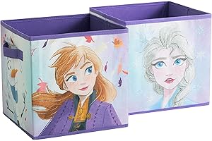 Idea Nuova Disney Frozen 2 Collapsible Storage Cubes, Set of 2, 10"x10"