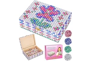 Bixury Portagioie Fai Da Te DIY Art Craft Portagioie Bambina DIY Multicolore Fai Da Te Scatola in Legno 19 × 14 × 5,6 cm Scintillante Kit Fai Da Te Mosaic per Ragazze di 6-12 Anni
