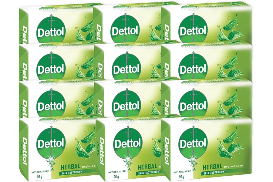Dettol 12x175g Bar Soap, Hygeine Hand & Body Soap, Herbal, Personal Care, Skin Protection*