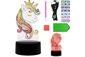 DAWRIS Diamond Painting Enfant 5D Diamond Painting Autocollants Kits Enfants Cadeau Fille 4 5 6 7 8 ans Enfants Cadeau Licorne pour Filles de 3 à 8 ans Kits d'art et d'artisanat