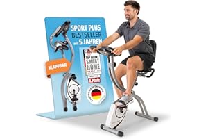 ‎SPORTPLUS SportPlus Heimtrainer Fahrrad klappbar - Hometrainer Fahrrad klappbar - leises Fahrrad für zuhause - Bike Indoor, Platzsparend & Faltbar Fitnessbike - Heimtrainer Senioren