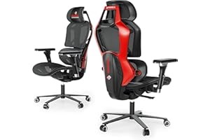 EUREKA ERGONOMIC Typhon Gaming Chair Ergonomic Office Chair with Lumbar Support Mesh Comfortable Computer Desk Chair with 4D Armrests for Home Office Black & Red