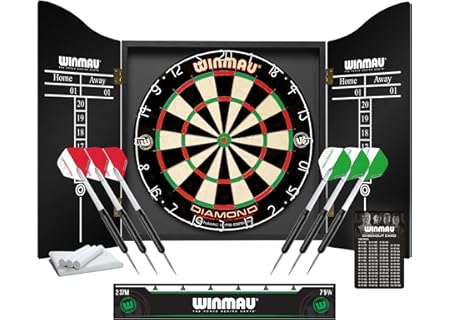 Winmau Dart-set (svart skåp, diamant darttavla och dart) - Amazon Deal & Rabatt