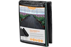 OUNUO Telo Pacciamatura 1m x 10m, 90 g/m², Telo Anti Erbacce per Orto, Giardino, Stabilizzazione UV, Nero