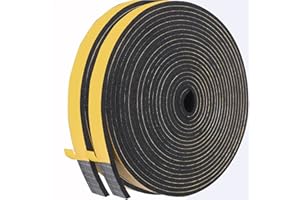 AOYINFE 12M Dichtungsband Selbstklebend für Türen Fenster 10mm(B) x3mm(D) Schaumstoffband Türdichtung Fenster, Gummidichtung für Kollision Siegel Lärm Schalldämmung Schwarz(2 Rollen je 6M lang)