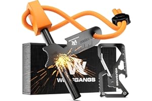 Wolfgangs Krzesiwo outdoorowe (pomarańczowe) – krzemień survivalowy – zestaw krzesiwa – zapalniczka outdoorowa – zapalniczka survivalowa – obowiązkowa pozycja do każdego wyposażenia survivalowego