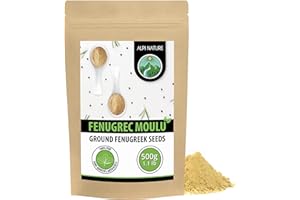 Alpi Nature Fenugrec en Poudre 500g, Graines de Fenugrec Moulues, Poudre de Méthi Moulue