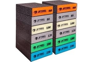 SEWOKON 12pcs sanding blocks,sanding sponges,sandpaper block 6 Grits(60-80-100-120-180-220),sanding blocks for wood sandpaper for wood,hand sanding block,sand paper sandpaper for walls,sanding sponge
