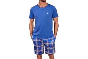 Bresdk Herren Schlafanzug Langarm - Karierter Pyjama Aus Baumwolle Winter Set