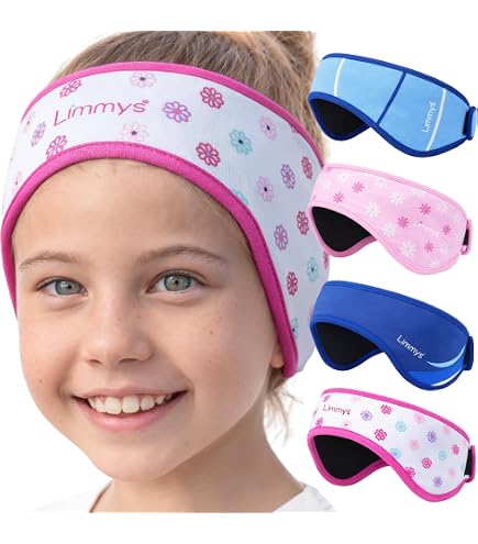 Bandeau Natation Enfant Bandeau Oreilles Enfant Neoprene Élastique Piscine Natation Et Sports Nautiques (Rose-1, L) (Bleu, S Bandeau Oreille Piscine Enfant
