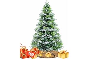‎KESSER KESSER® Weihnachtsbaum künstlich 180 cm Schneezauber – Tannenzweige wie echt – naturgetreuer Tannenbaum mit Ständer, dichtes Bäumlein, realistischer Pine Tree, Weihnachtsdeko, Christbaum, Dunkelgrün