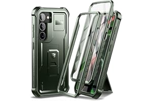 Dexnor Etui na całą obudowę do Samsung Galaxy S23【Podwójna przednia ramka i podpórka】, technologia bumpershock ochrona przed upadkiem wytrzymała obudowa na telefon odporna na wstrząsy ochronna obudowa zderzaka - Zielony