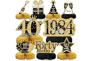 Voxisroma Deko 40. Geburtstag Männer,9 STK Schwarze Goldene Bienenwabe Mittelstück Tischdeko Geburtstag,40 Geburtstag Deko,40 Geburtstag Party Deko Für Frauen Und Mann,Geschenke Für Männer Geburtstag