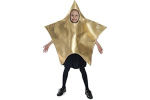 I LOVE FANCY DRESS Kids Star Christmas Costume - Large Gold Star Costume - Childs Novelty Christmas Nativity Fancy Dress Costume