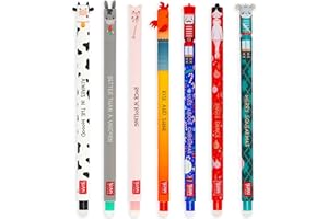 LEGAMI Set of 7 Farmyard and Nutcracker Gel Pens, Pens with Erasable Thermosensitive Ink, Range of Ink Colours, Erase Without Using Up the Paper, 0.7mm Tip