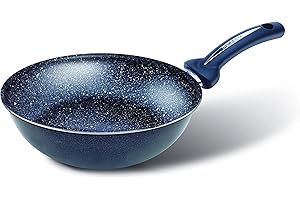 Pensofal, Padella alta, Serie Biostone®, Wok, Alluminio con rivestimento antiaderente, Diametro 28 cm, Manico in bakelite, Adatta all'Induzione, Effetto Pietra, Nero