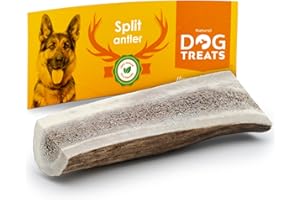 GIGIL TREAT YOUR PET LIKE A KING Bois de Cerf Tranché pour Chien - 100% Naturel Corne Jouet Os à Mâcher - Taille M (76-100gr)