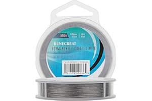 BENECREAT 7 Fili 80m 0.38mm Filo di Perline in Acciaio Inossidabile Filo di Acciaio Resistente All'appannamento per la Realizzazione di Bracciali per Collana