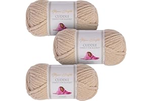 Utopia Crafts Cuddle Super Chunky Chenille Yarn Soft Amber, 100g 60m Ball, Fluffy, Soft & Easy to Use, Perfect for Crochet & Knitting, Machine Washable, Beginner-Friendly Wool Alternative - Pack of 3