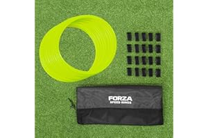 FORZA Anelli D'agilità [Pacco da 12] | Attrezzatura D'Allenamento Calcio | Set Anelli Sportivi | Ostacoli per velocità ed Agilità | Attrezzatura Fitness| Attrezzatura Sportiva