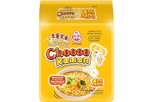 [OTTOGI] Ramen de queso, fideos instantáneos estilo coreano, rico sabor con queso salado (111 g) – Paquete de 4