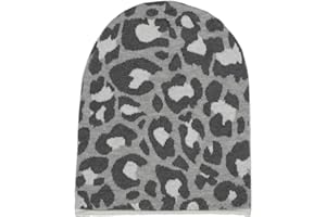 Zwillingsherz Slouch-Beanie-Mütze im Leo Designe mit Kaschmir - Hochwertige Strickmütze für Damen Mädchen - Hat - Pailletten Stern - One Size - Sommer Herbst und Winter
