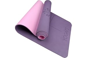 YOGATI - Tapis Yoga Antidérapant et Epais. Tapis de Yoga avec des repères d’alignement du Corps. Tapis de Sport pour Adultes et Enfants. Tapis de Gym idéal pour Pilates et Fitness. Yoga mat