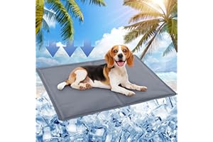 SRJEQC Tappetino Refrigerante Cane,Tappeto Refrigerante per Cani 65*50cm,Tappetino Refrigerante Gatto con Gel Non Tossico,Tappeto Refrigerante per Gatti per Cani,Gatti,Animali Domestici,Umano-Grigio