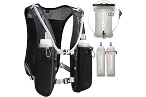 BUILD & FITNESS Gilet d'hydratation de Course à Pied pour Femmes et Hommes. Réfléchissant, Séchage Rapide, Résistant à l'eau, Sac à Dos réglable pour Course