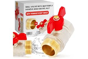 Kulventil Vattenavstängningskran Vinghandtag 3/4'' Invändig Gänga x 3/4'' Yttre Gänga Mässing Avstängningskran Avstängningsve