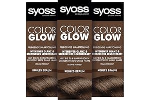 ‎SYOSS Syoss Color Glow Pflegende Haartönung Kühles Braun (3x 100ml), semi-permanente Coloration für strahlende Farbintensität bis zu 8 Haarwäschen, ohne das Haar zu schädigen