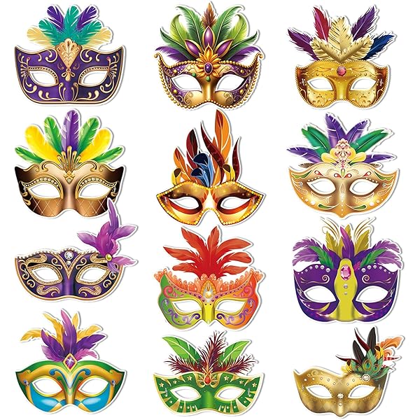 mardi gras. kralen in een cirkel in de het formulier van een kader