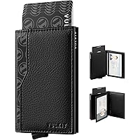 Portefeuille Pop-up RFID En Cuir Et Métal - Pour 5-7 Cartes - Compact, Double Poche, Idéal Voyage Quotidien