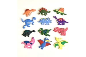 VLOOK Kids Magnets 12pcs Dinosaur Fridge Magnets for Toddler Child Baby Refrigerator Magnets Whiteboard Preschool Learning Toys Education Gift