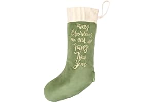 PaPIerDraCHeN 1 Grande Calza Natalizia da riempire e Regalare - in Velluto Verde - Ottimo Regalo di Natale