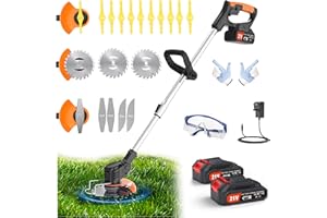 EVOKRYL Aero X1 Metal Blade Cordless Strimmer 21v Grass Trimmers Easy to use, 3.2LBS weight Grass Trimmer For Lawns and Farmland, DIY Garden, Lawn Care (Black)