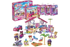 Mega Construx HBF32 - Zestaw zabawek Barbie Malibu, zestaw do budowania z 445 klocków, od 5 lat