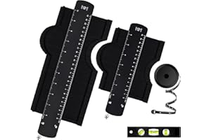 [Schwarz]Konturenlehre, Kardition Contour Gauge Duplicator Set mit[Wassewaage][Mini Maßband] konturenlehre groß mit[Metall feststeller with lock]für Männer Handwerker Geschenke konturenschablone
