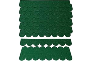 RHBHY Dachpappe für Vogelhaus Selbstklebend Dachpappe Wasserdicht Mini Dachschindeln für Vogelhaus Nistkasten Hasenstall Insektenhotel (Grün)