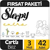 Sleepy Extra G&uuml;nl&uuml;k Aktivite Fırsat Paketi Bebek Bezi 3 Numara Midi 42 Adet