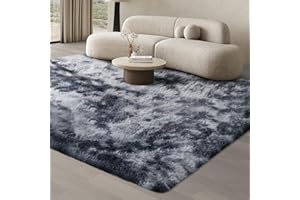 JOJOSEE Rugs Living Room, 200 x 300 cm Grey Area Rug, Anti Slip Soft Fluffy Shaggy Extra Large Floor Carpets Mat for Bedroom, Nursery Bedside (Dark Grey, 200x300cm)