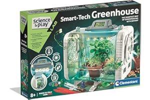 Clementoni Smart-Tech Greenhouse – Interactive STEM Plant Science Kit with Sensors, LCD Screen and Growth Modes for Kids 8+