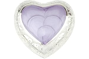 Urns UK, Heart Companion, Urnenschmuck für Asche zum Andenken, Metallurne, Messing, Flieder, 7.5 x 7.5 x 4 cm