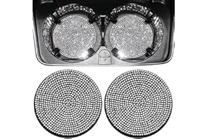 KEUGT Sottobicchieri per Auto,2 pz Sottobicchieri per Portabicchieri sostituzione,Strass Sottobicchiere in Silicone,Sottobicchiere di Portabicchieri Antiscivolo Universale per Decorare l'interno della Auto