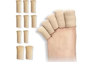 SHFYFHS 10 Pièces Protections d'orteils en gel, Tube de Coussin d’Orteil, Toe Cover Protector, Bandage Aux Orteils, pour Cors Callosités, Traitement des Oignons,Soulagement de La Douleur de Friction 3 Tailles