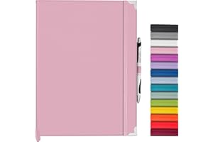 Bstorify A4 Notebook And Pen Set - 160 Lined Pages (21 x 29.7 cm) Pink Journal Notebook A4 with Hardback Cover, Pen Loop, Expandable Pocket - Ideal for Diary, Notetaking and Writing (A4, Pink)